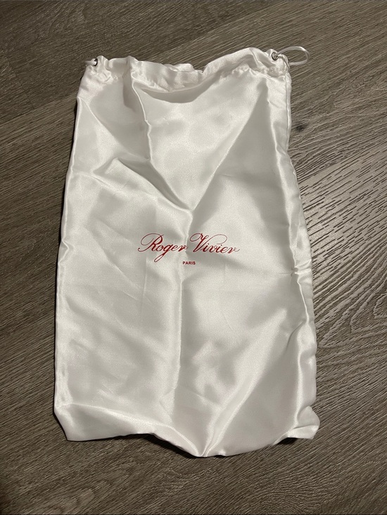 Roger Vivier Handbags - Roger Vivier White Satin Drawstring Dust Bag Pouch with Red Logo